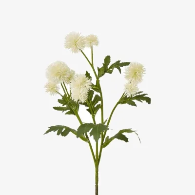 The Range Set of 3 Globe Thistle Artificial Flowers - Cream