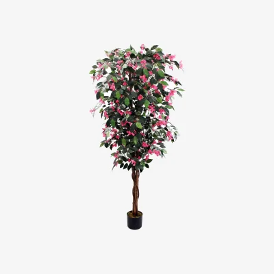 The Range Leaf Design UK Realistic Artificial Flower Plant Tree - 180cm Pink