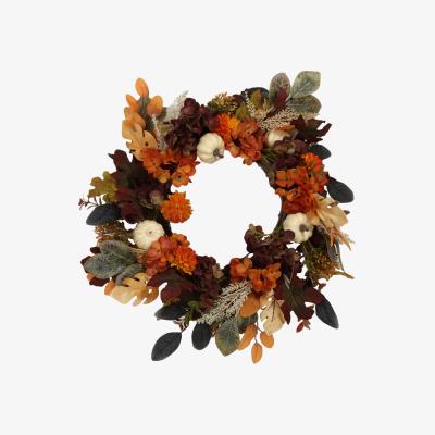 The Range Autumn Harvest Floral Wreath - Orange