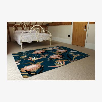 The Range The Moon Butterflies  Flowers Rug - Blue / 230cm