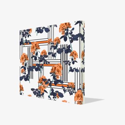 The Range Flowers and lines fashion Canvas print - Orange / 114cm