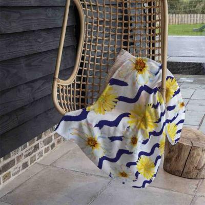 The Range Bright Yellow Flowers  Zig Zags Blanket - Yellow