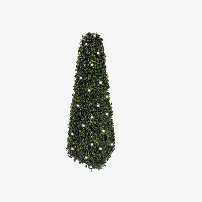 The Range 2ft Pre-Lit Pyramid Obelisk Boxwood Topiary Tree - Green