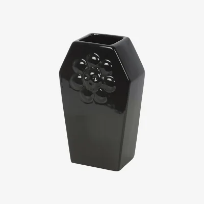 The Range Ceramic Coffin Shaped Flower Vase - Black