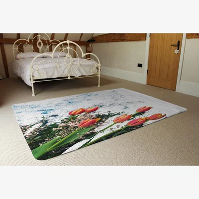 The Range Flowers On Marble Rug - Green / 230cm