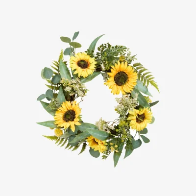 The Range Sunflower Meadow Wreath - Yellow