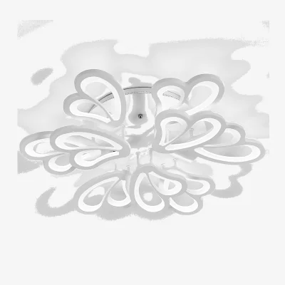 The Range Contemporary Flower-Like LED Semi Flush Ceiling Light - White