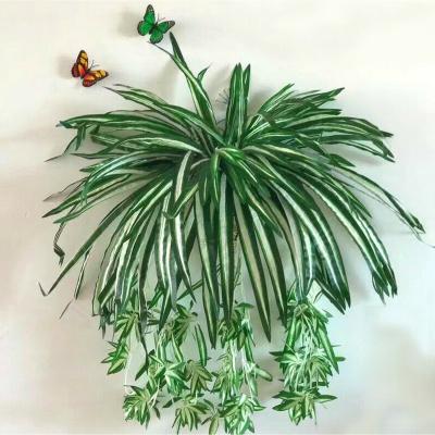 The Range 5 Heads Artificial Silk Fake Cymbidium Orchid Grass Plant Home Garden Decor - Green