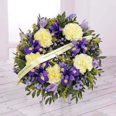 The Range Iris and Carnation Floral Wreath