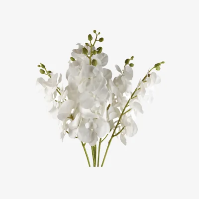The Range Bunch of Artificial Phalaenopsis Orchid Stems Flowers - White Orchid