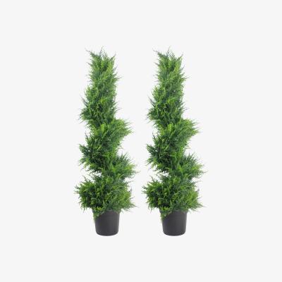 The Range Premium Artificial Cypress Sprial Topiary - Green