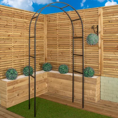 The Range Powder Coated Classic Metal Steel Garden Flower Arch - Green