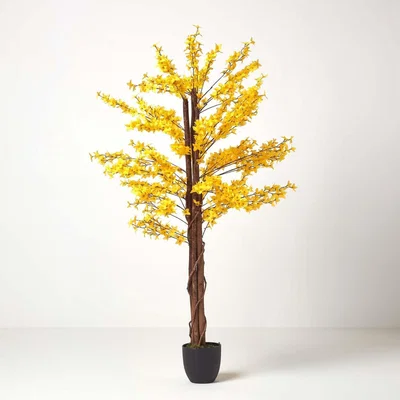 The Range Homescapes Artificial Forsythia Tree - Yellow Silk Flowers - Yellow