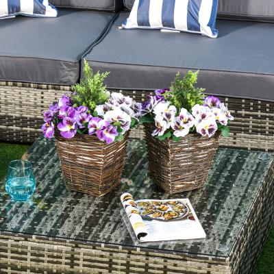 The Range 2 PCs Artificial Phalaenopsis  - White and purple flower, Green leaves