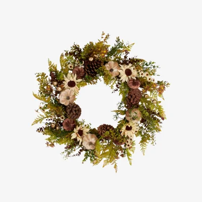 The Range Autumnal Pumpkin and Pine Wreath