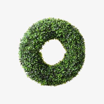 The Range Artificial Boxwood Green Leaves Round Wreath - Green