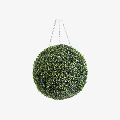 The Range Best Artificial 50cm Green Boxwood Buxus Grass Hanging Basket Topiary Ball - Green