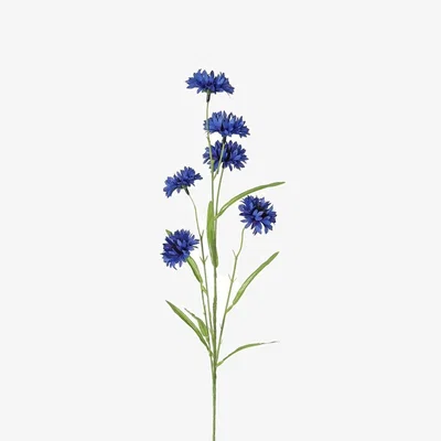 The Range Artificial Silk Cornflower Spray 63cm - Blue