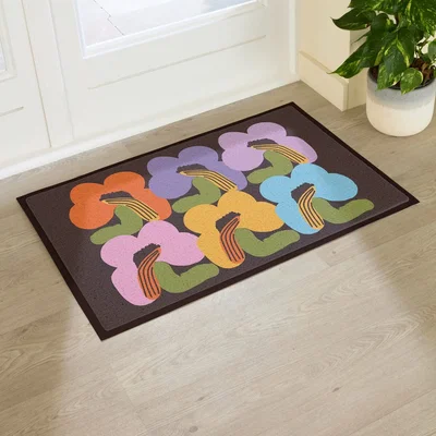The Range Elizabeth Olwen Chunky Flowers Indoor/Outdoor Doormat (90x60cm) - Multi / 90 x 60cm