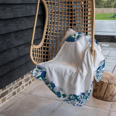 The Range Winter Blue Flowers Blanket - Blue