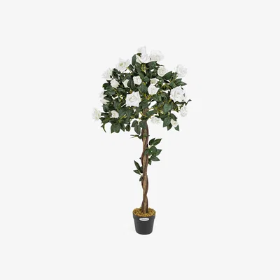 The Range Artificial Rose Flower Tree - White / 120cm