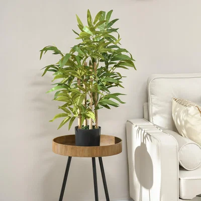 The Range Desk Artificial Plants Bamboo Tree in Pot Indoor Outdoor Home Decor - Green