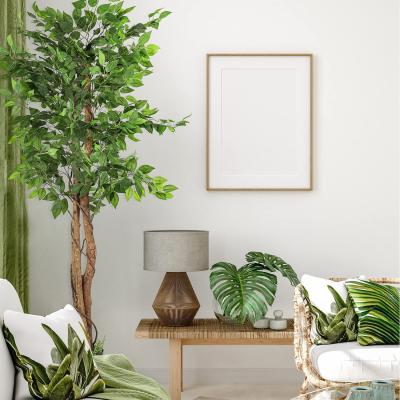 The Range 6FT Artificial Ficus Silk Faux Tall Plant with Lifelike Leaves Decor - Green