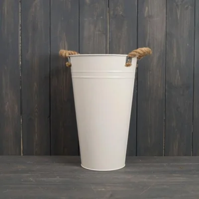 The Range Charming Cream Flower Bucket Planter for Display - Cream