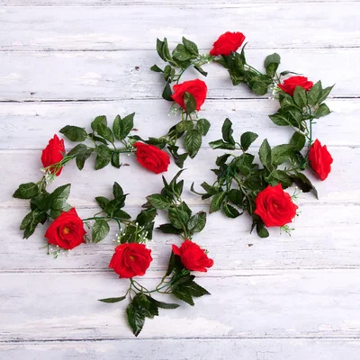 The Range Best Artificial Red Silk Rose Garland - Red