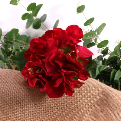 The Range Artificial Silk Hydrangea Pick 35cm - Red