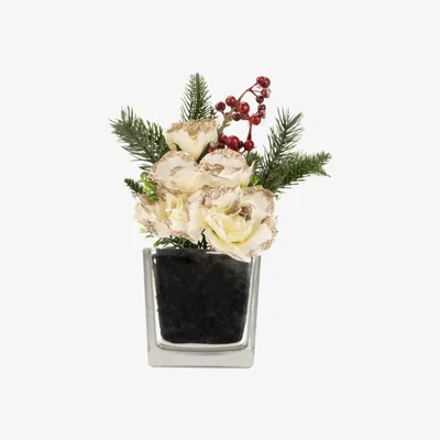 The Range Glitter Berry Rose in Mirrored Pot