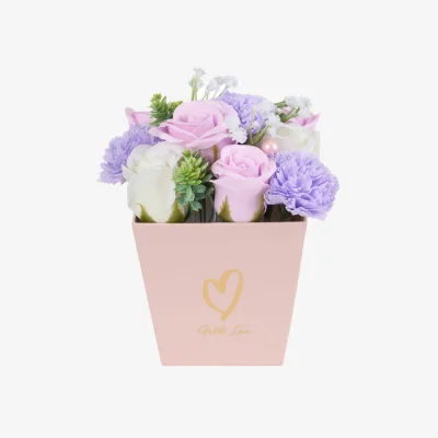 The Range Rose Carnation Scented Soap Flower Gift Box - Purple