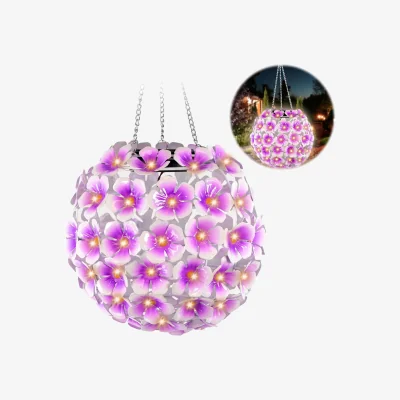 The Range Solar Flower Ball Hanging Garden Light Outdoor Waterproof - Purple