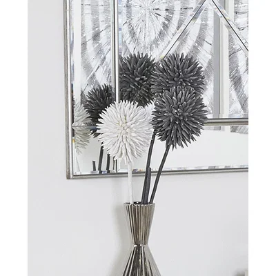 Teddy Beau Deco Home Grey Foam Allium Stem Flower