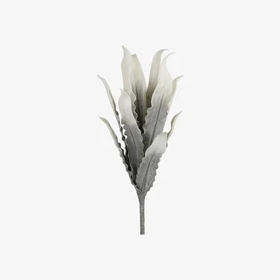 Teddy Beau Deco Home Grey Foam Single White Stem Gladiola Leaves Flower