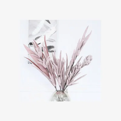 Teddy Beau Deco Home Glittery Pink 2 Head Foam Flower