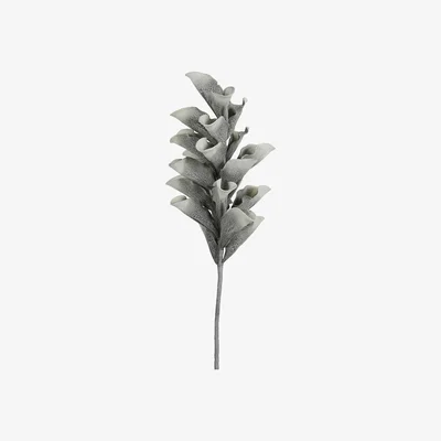 Teddy Beau Deco Home Grey Foam Single Grey Stem Leafy Spray Flower
