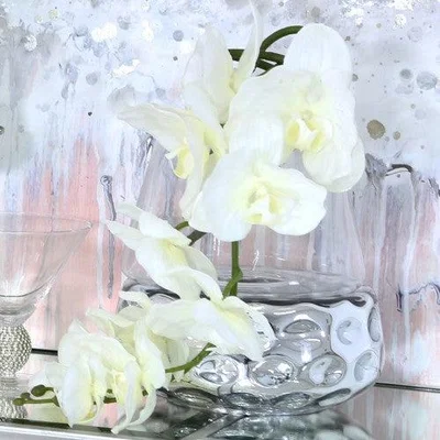 Teddy Beau Deco Home White Real Touch Orchid