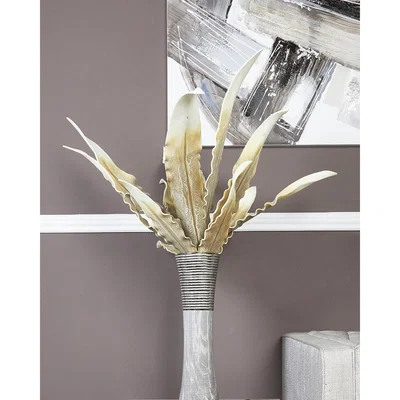 Teddy Beau Deco Home Brown Foam Single Stem Gladiola Leaves Flower