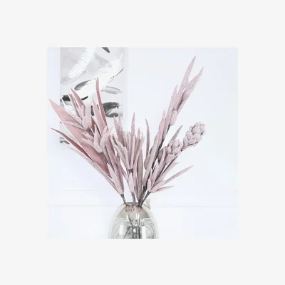 Teddy Beau Deco Home Glittery Pink Foam Bunny Tail Grass