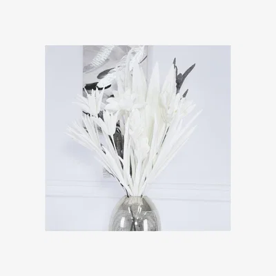 Teddy Beau Deco Home Glittery White Foam Protea Flower