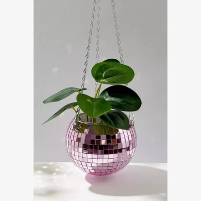 Urban Outfitters Pink Disco Ball Hanging Planter - Pink ALL at Urban Outfitters