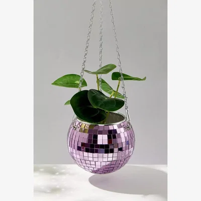 Urban Outfitters Lilac Disco Ball Hanging Planter - Lilac ALL at Urban Outfitters