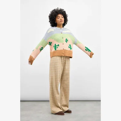 Urban Outfitters UO Cactus Crew Neck Cardigan S at Urban Outfitters