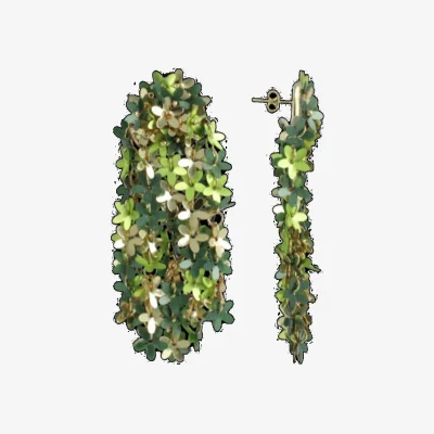 Wolf & Badger Women's Sequin Flower Rain - Mixed Green | Lott. Gioielli