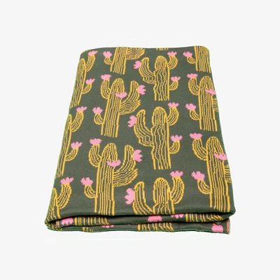 Wolf & Badger Cactus Candy Knitted Sunbed Cover, Pure Cotton | One Size | Peraluna