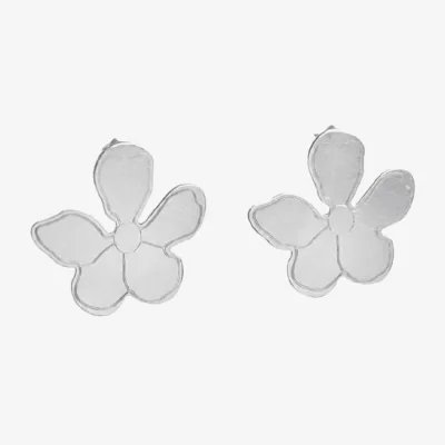 Wolf & Badger Women's Flower Empress Sterling Silver Earrings | Silver Moon