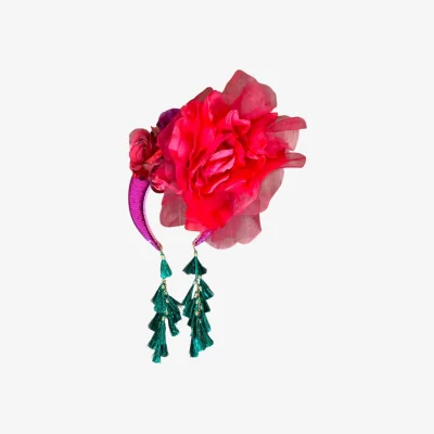 Wolf & Badger Women's Red Jagger Rose Flower Band | One Size | Julia Clancey