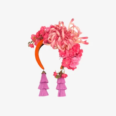 Wolf & Badger Women's Orange / Purple Monica Lilac Swinglette Bloom Flower Band | One Size | Julia Clancey
