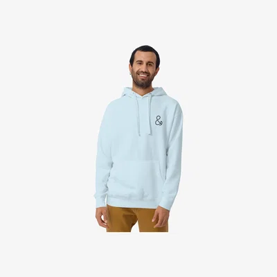 Wolf & Badger Sky Blue Cactus Slow Sundays Running Club Cotton Blend Hoodie - Men | Large | Anchor & Crew